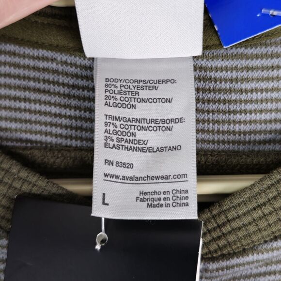 Avalanche Jago Henley Shirt Mens L Dark Olive Green Thermal Waffle Knit Outdoors - Picture 11 of 13